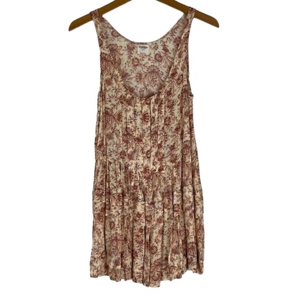 Intimately Free People Cream Paisley Floral Tiered Tunic Sleeveless Boho, XS - Picture 2 of 11